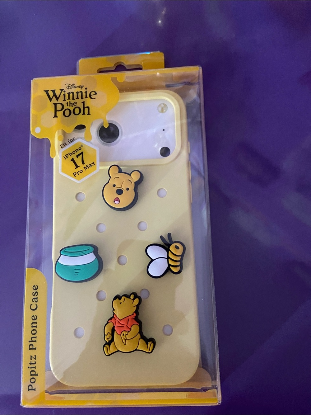 Disney Winnie the Pooh Yellow Popitz iPhone 17 Pro Max Case with Charms
